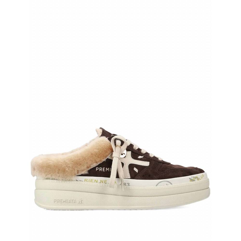 NEW PREMIATA women's micol fur sneaker in brown